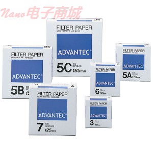 ADVANTEC 5B號無灰定量濾紙; 7.0厘米直徑