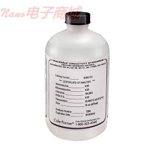 Cole-Parmer?電導率標準液，10μS，16盎司，單獨測試瓶