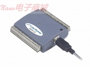 Cole-Parmer USB-1208LS USB數據采集模塊，1.2kHz時，8通道，12位模擬輸入，2路模擬輸出，16路數字I / O